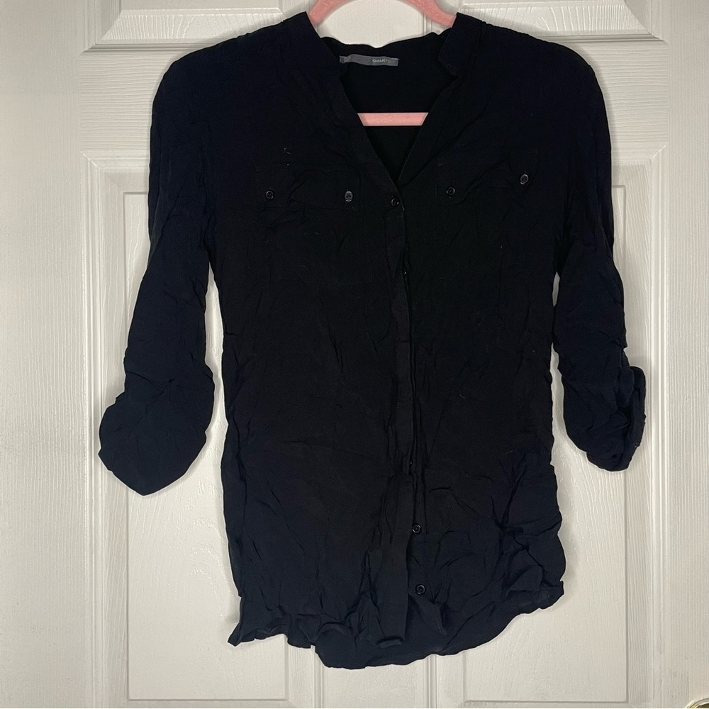 ⭐️(XS) smart set| black button down shirt